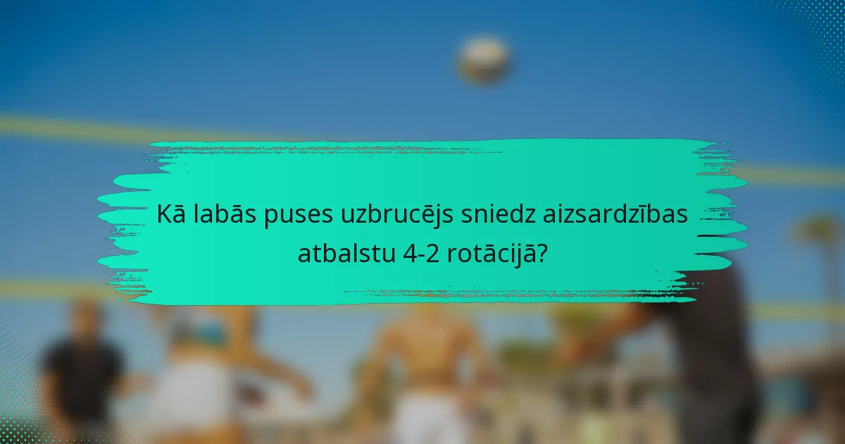 Kā labās puses uzbrucējs sniedz aizsardzības atbalstu 4-2 rotācijā?