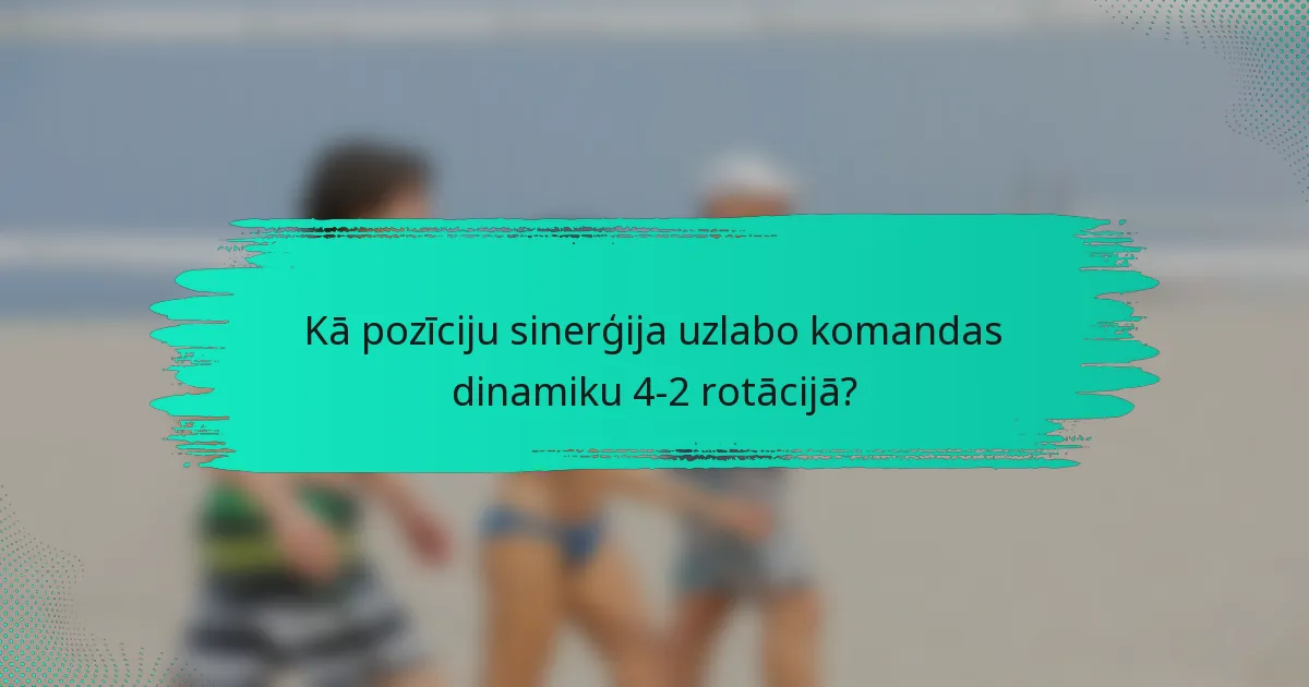 Kā pozīciju sinerģija uzlabo komandas dinamiku 4-2 rotācijā?