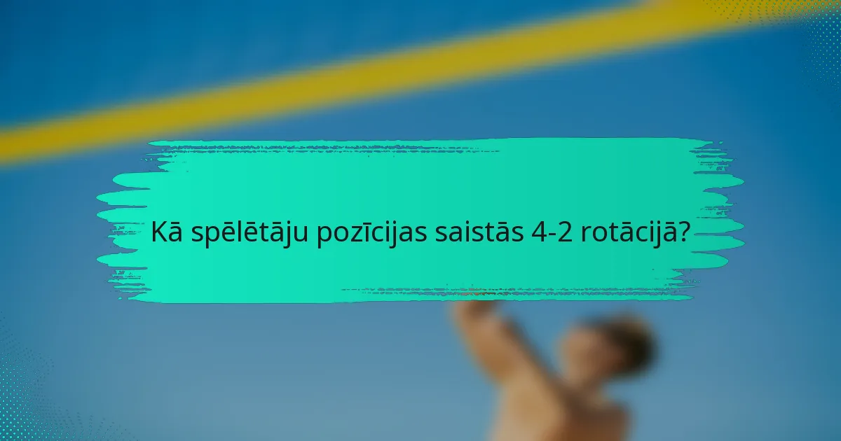 Kā spēlētāju pozīcijas saistās 4-2 rotācijā?