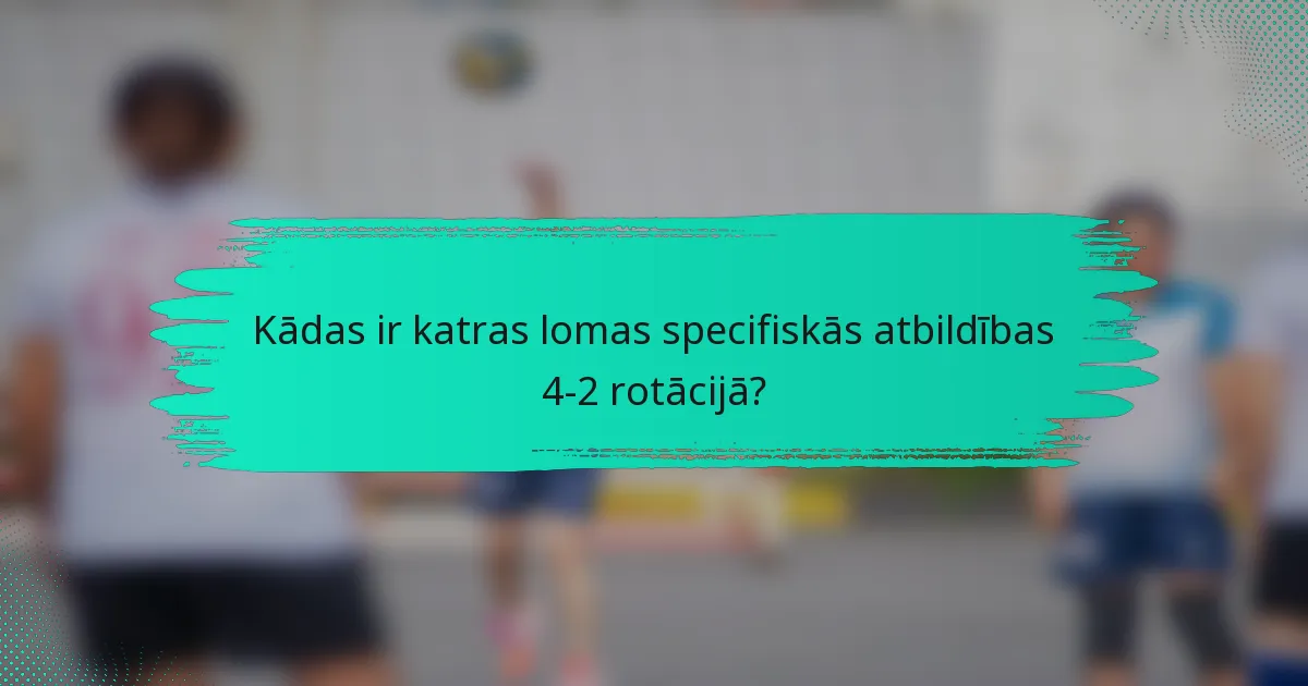 Kādas ir katras lomas specifiskās atbildības 4-2 rotācijā?