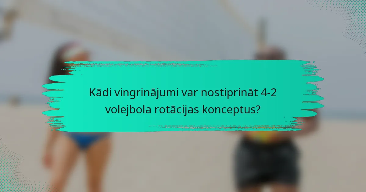 Kādi vingrinājumi var nostiprināt 4-2 volejbola rotācijas konceptus?